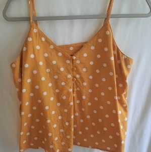 Cropped Yellow Polka Dot Cami